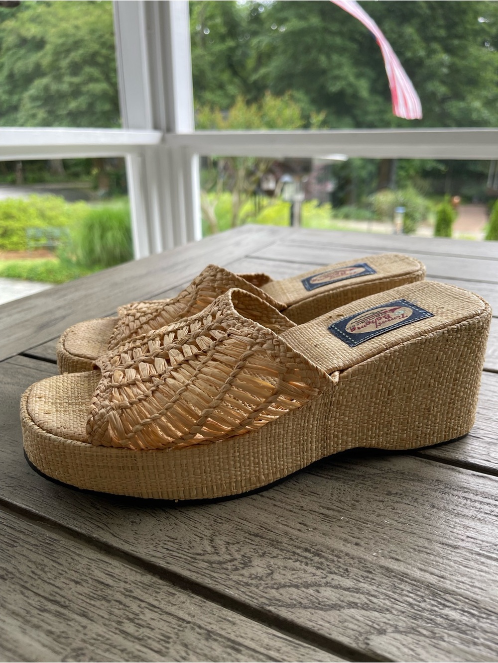 Tommy Bahama Natural Woven Platform Sandals